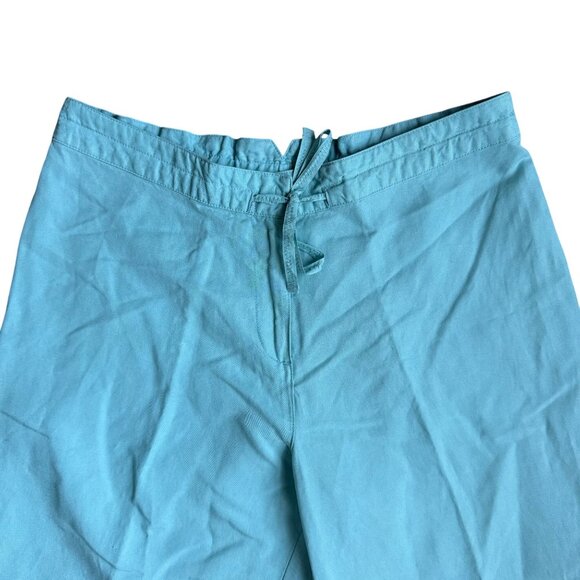 2/$18 Sale! J Jill Wide Leg Pants Womens‎ SP Pull On Linen Light Blue Cargo Tie - Picture 1 of 9